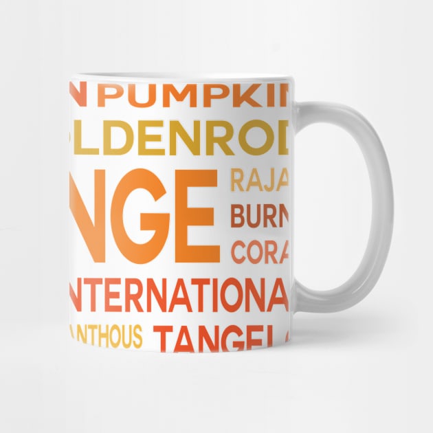 Word Cloud - Shades of Orange (White Background) by inotyler